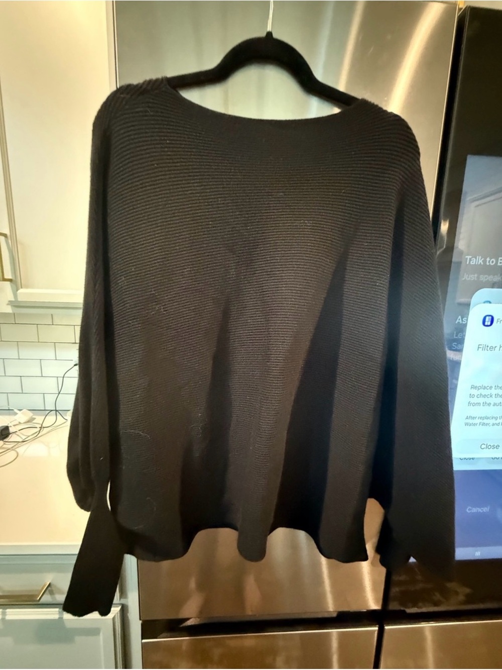 Free People Oversized Boatneck Tunic Sweater - Black - Picture 2 of 2